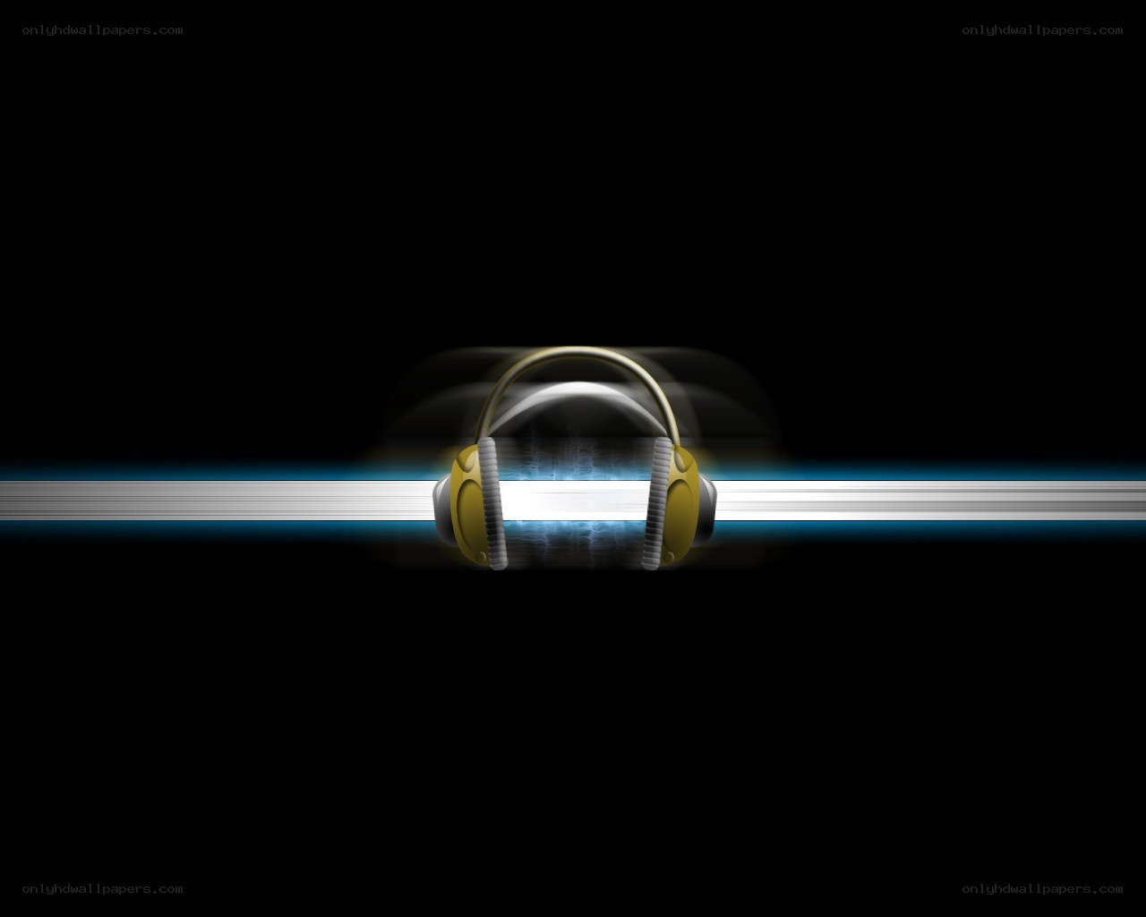 headphones with sound waves