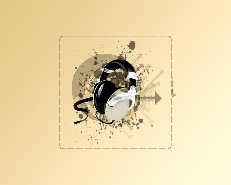 headphones with splatter design