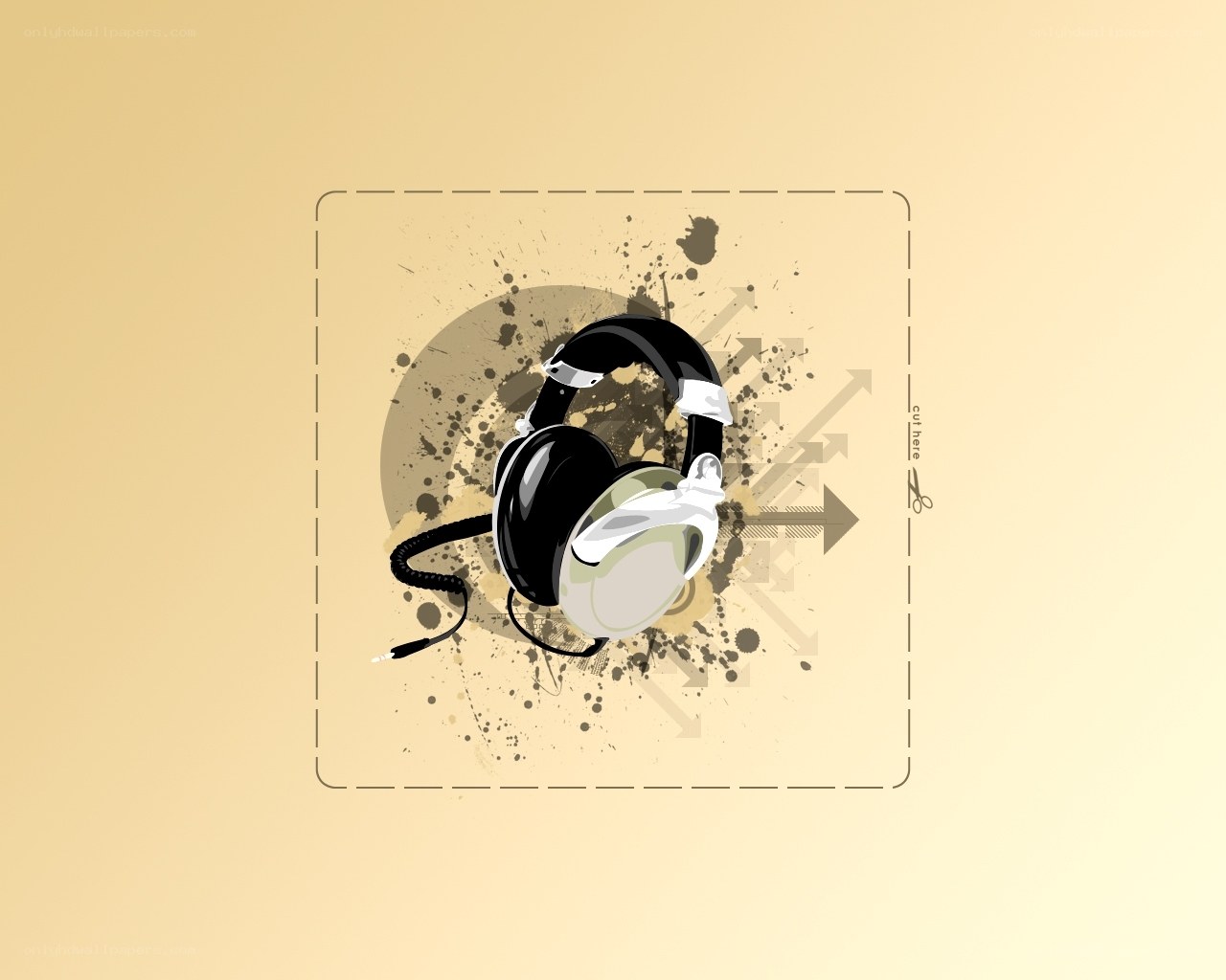 headphones with splatter design