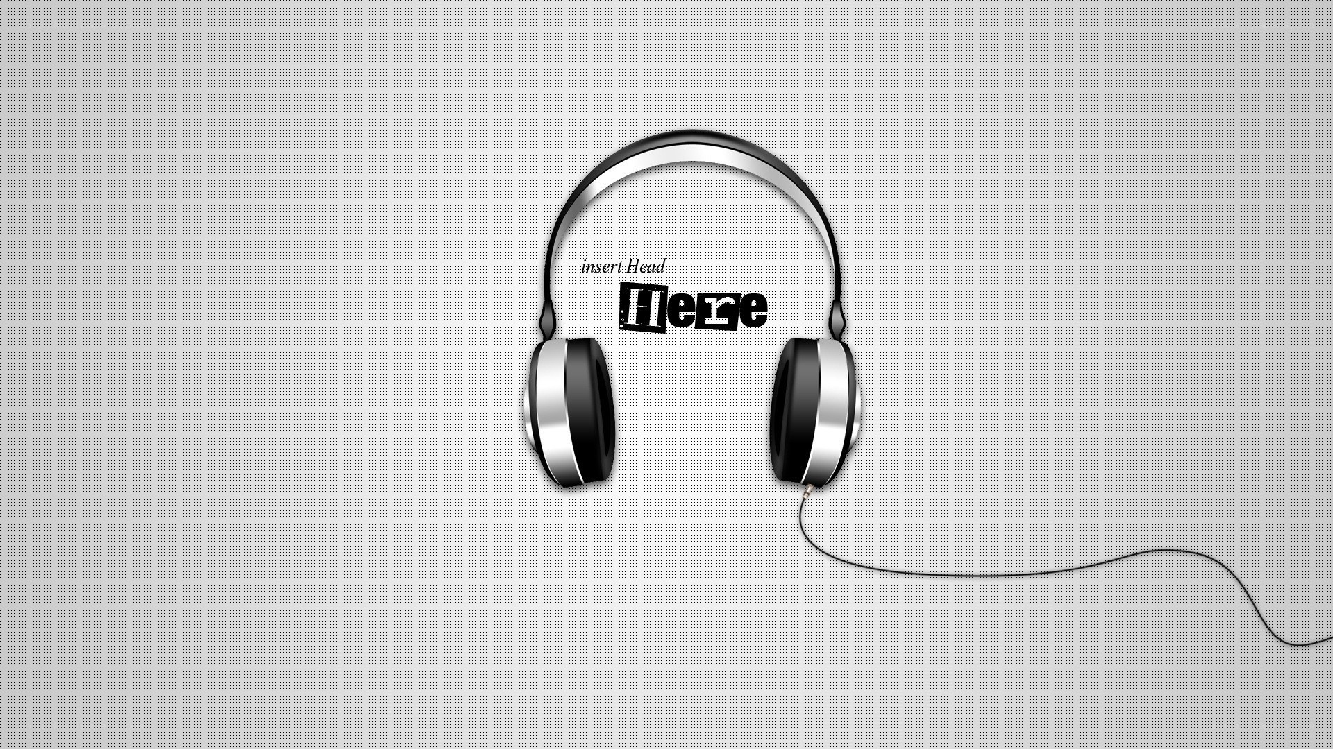headphones with text overlay