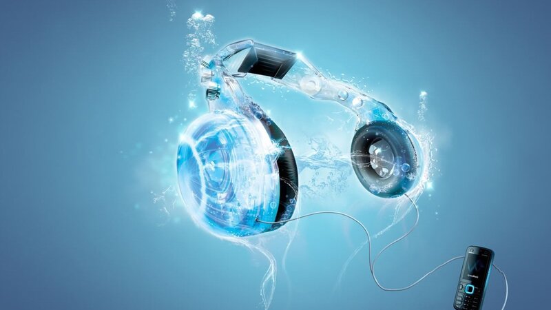 headphones with water effect