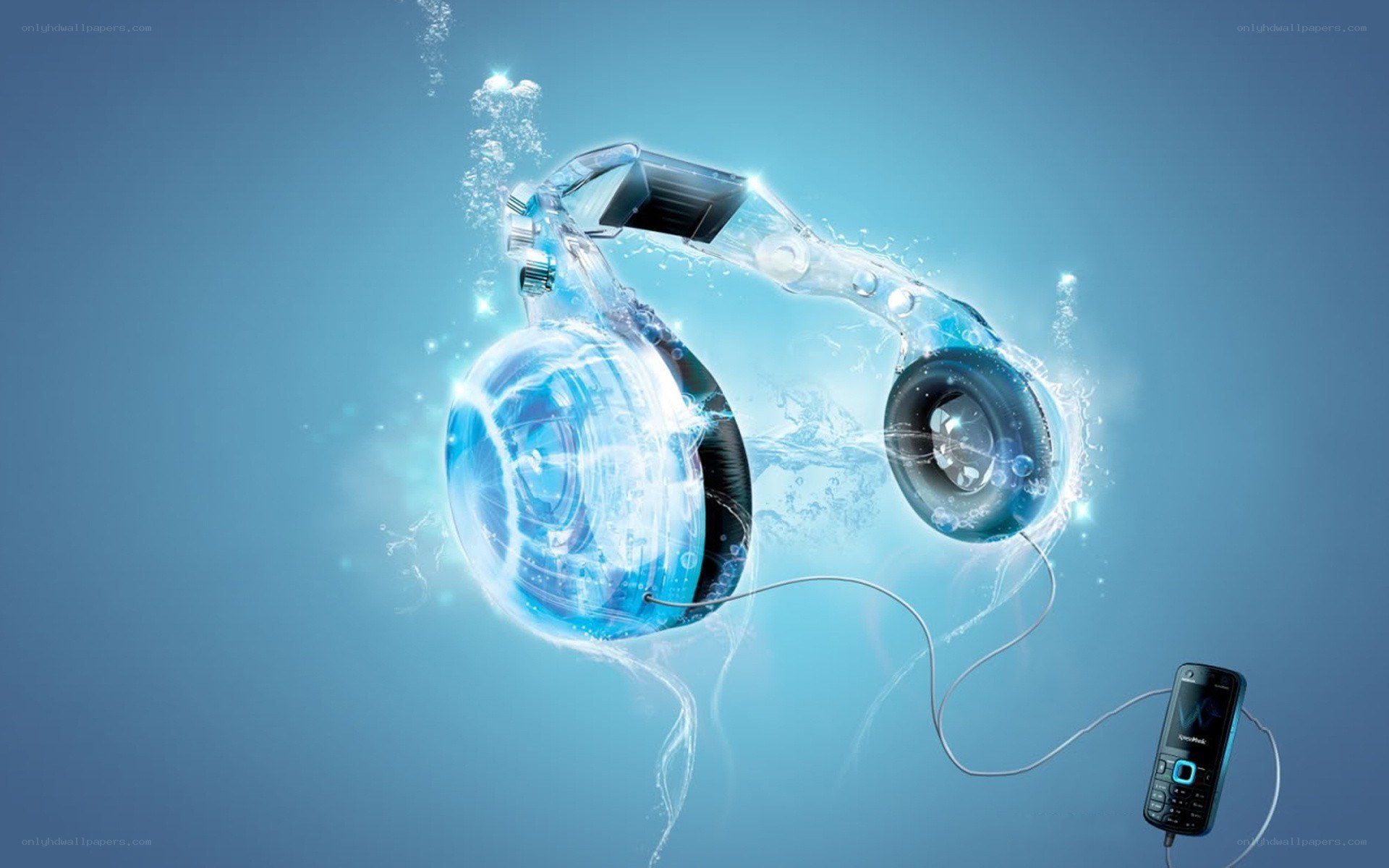headphones with water effect