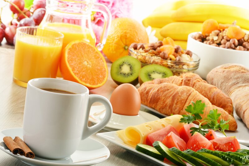 Healthy breakfast spread