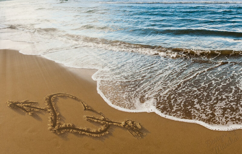 Heart and Arrow in Sand — Brown