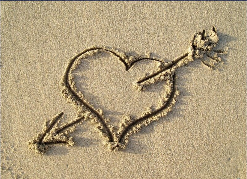 Heart and Arrow in Sand