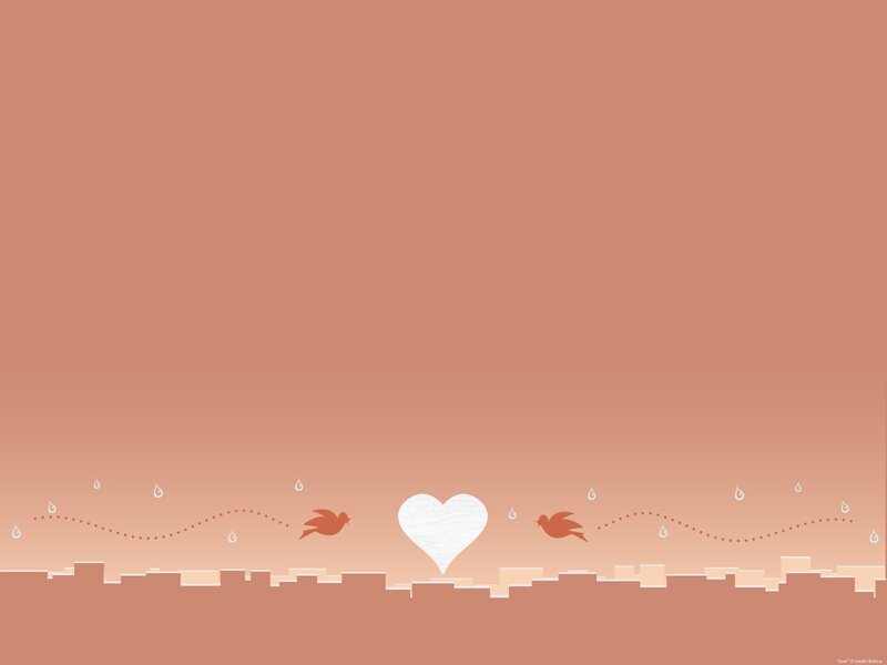 heart and birds in cityscape