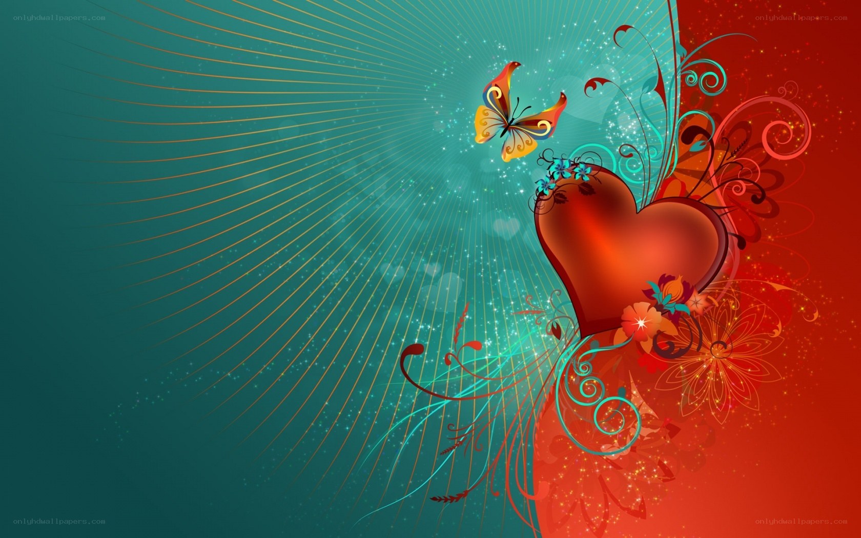 heart and butterfly design