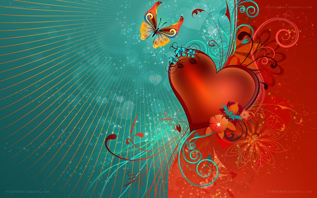 heart and butterfly design