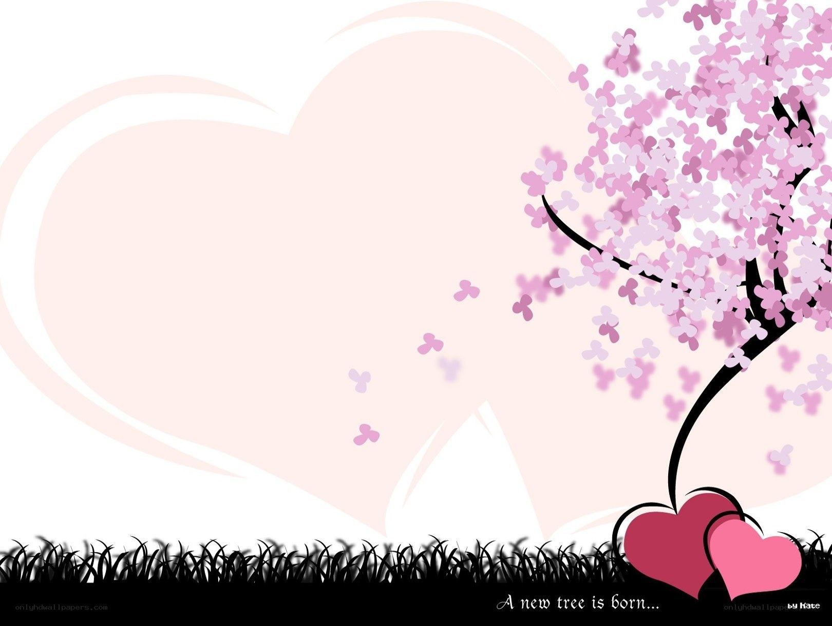 heart and cherry blossom tree