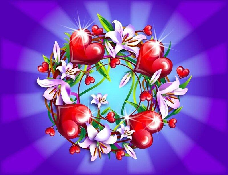 heart and flower wreath