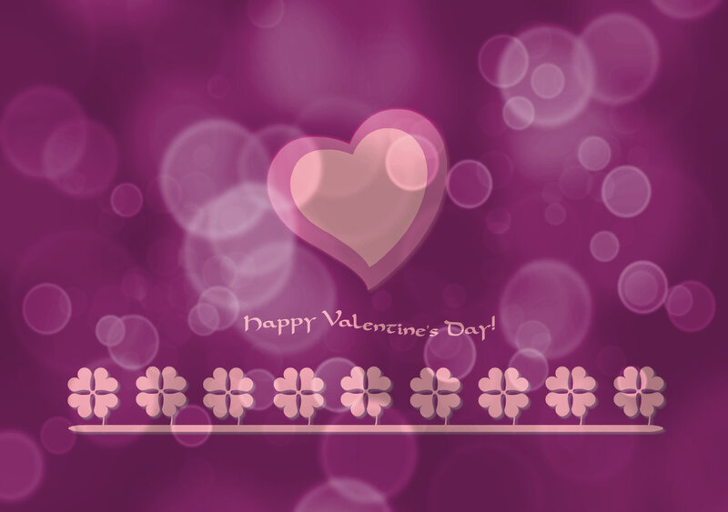 Heart and Flowers — Purple