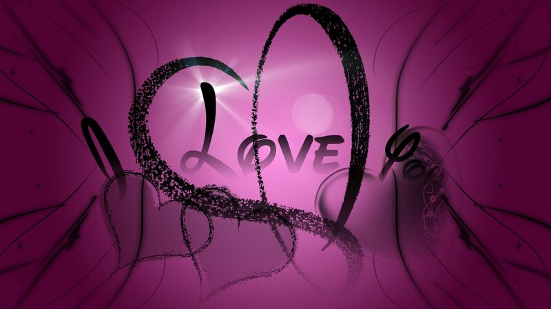 Heart and Love Text — Purple, Romantic