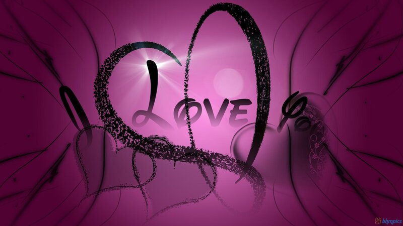 Heart and Love Text — Purple