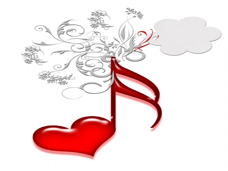 heart and music note design