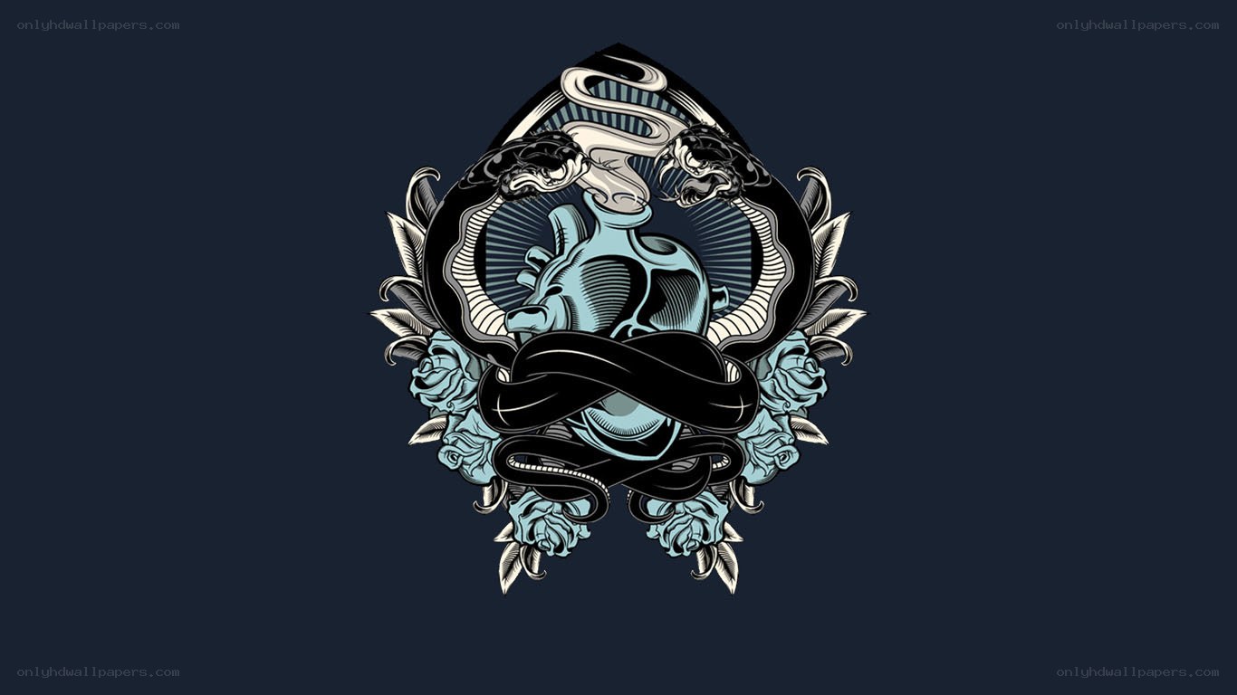 heart and snake emblem