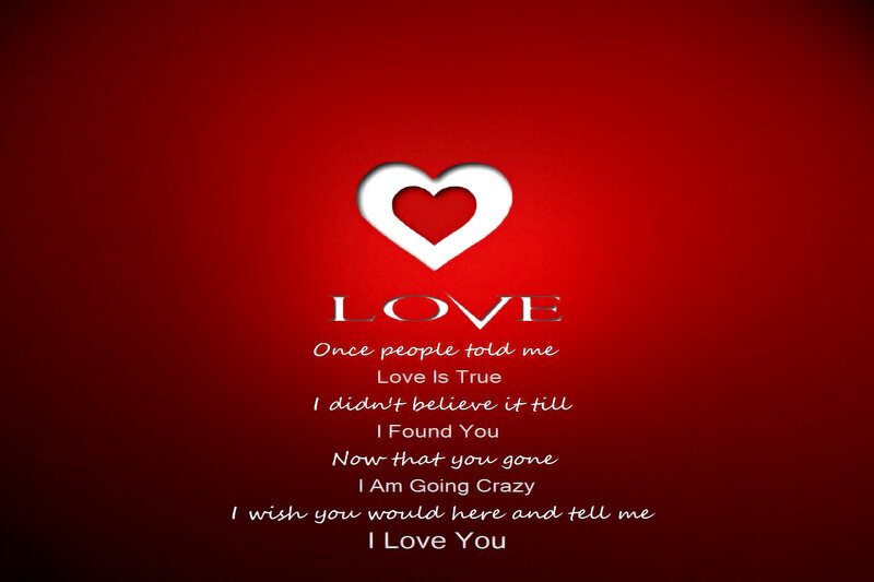 Heart and Text on Red — Romantic