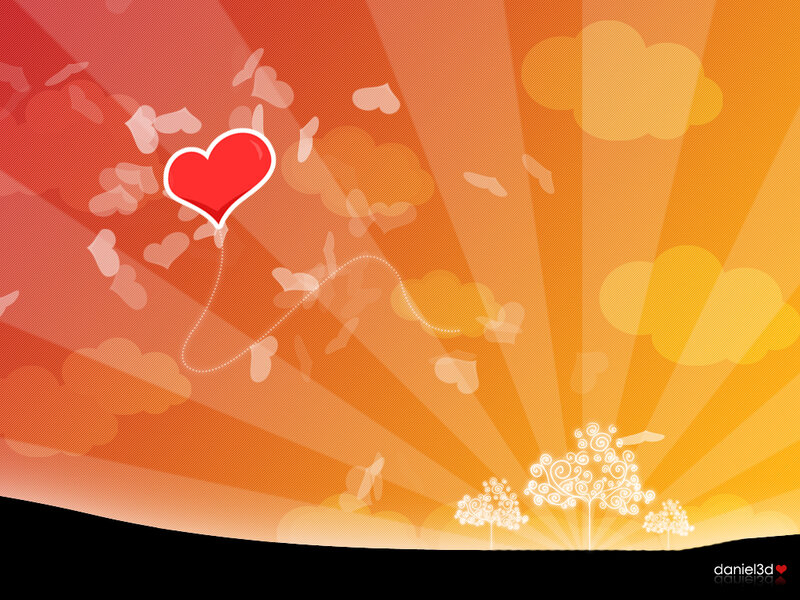 heart balloon at sunset