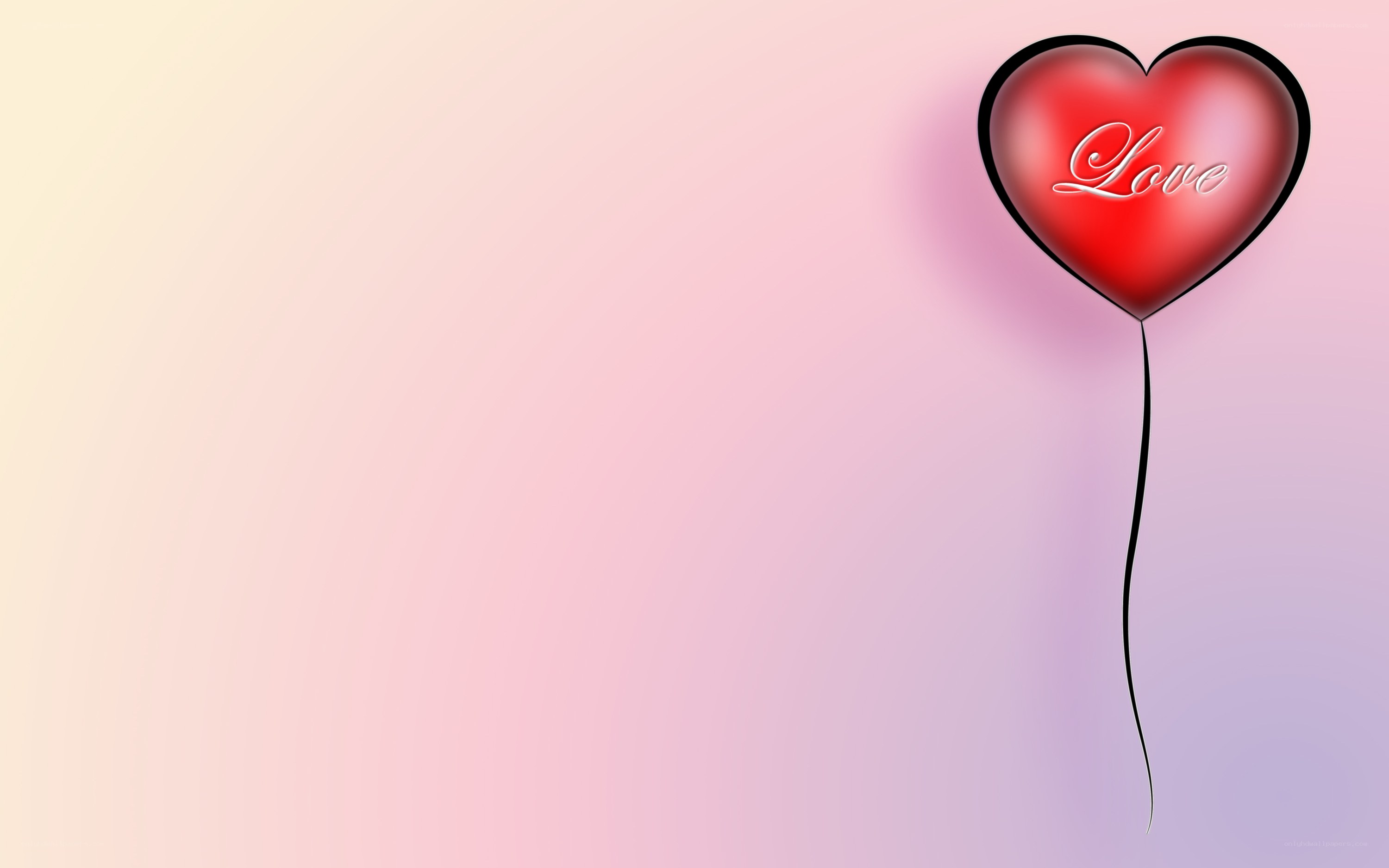 heart balloon with love text