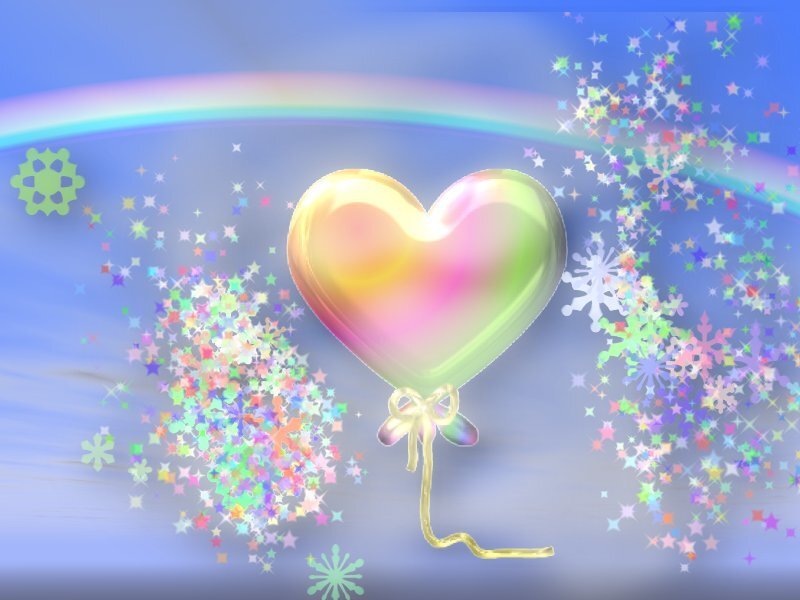 heart balloon with rainbow