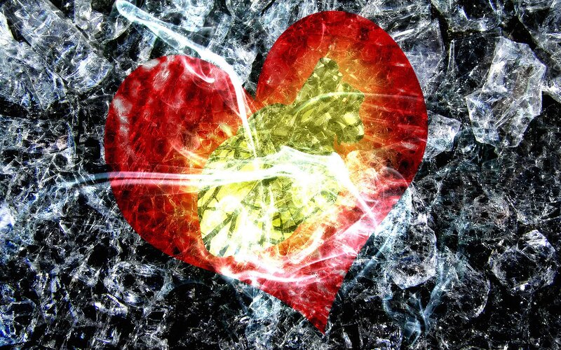 heart breaking through ice