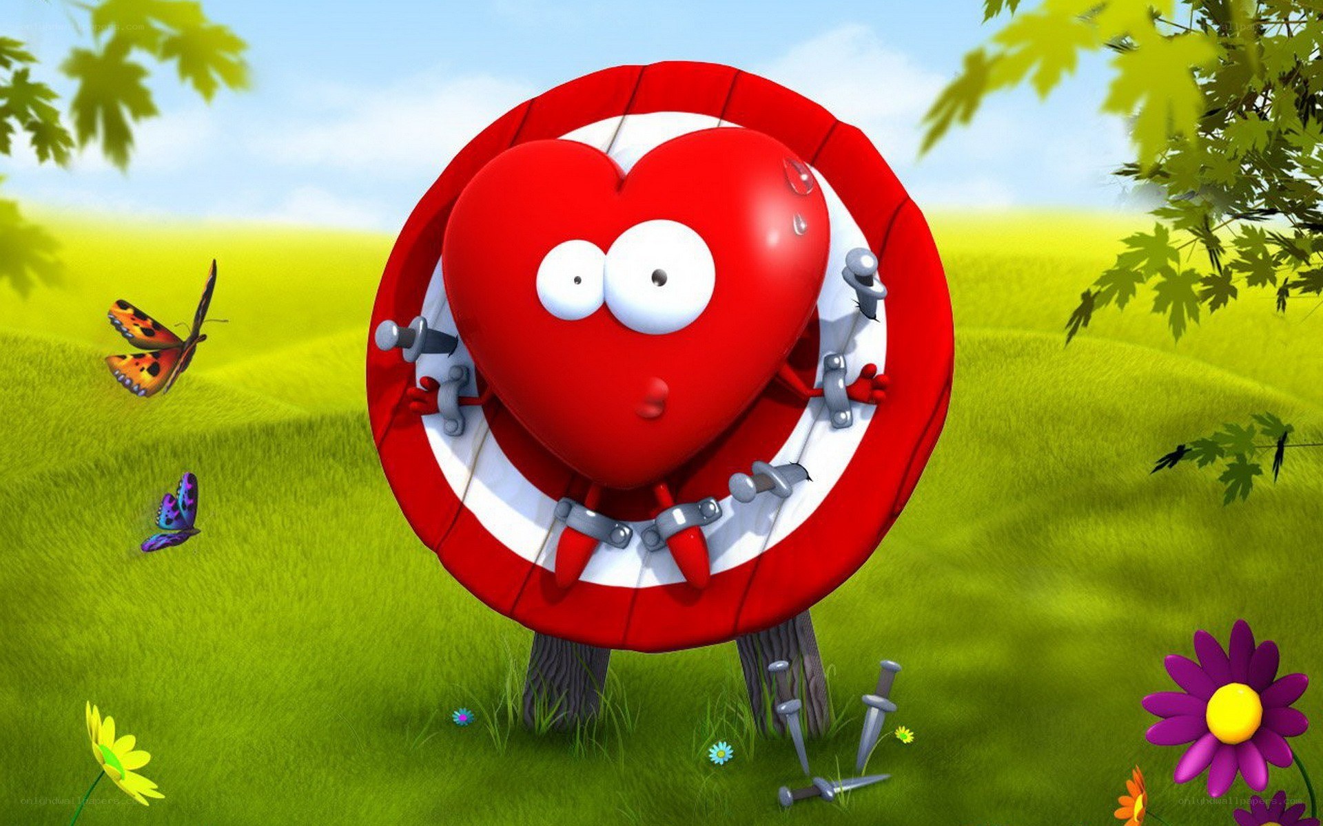 heart character in a field