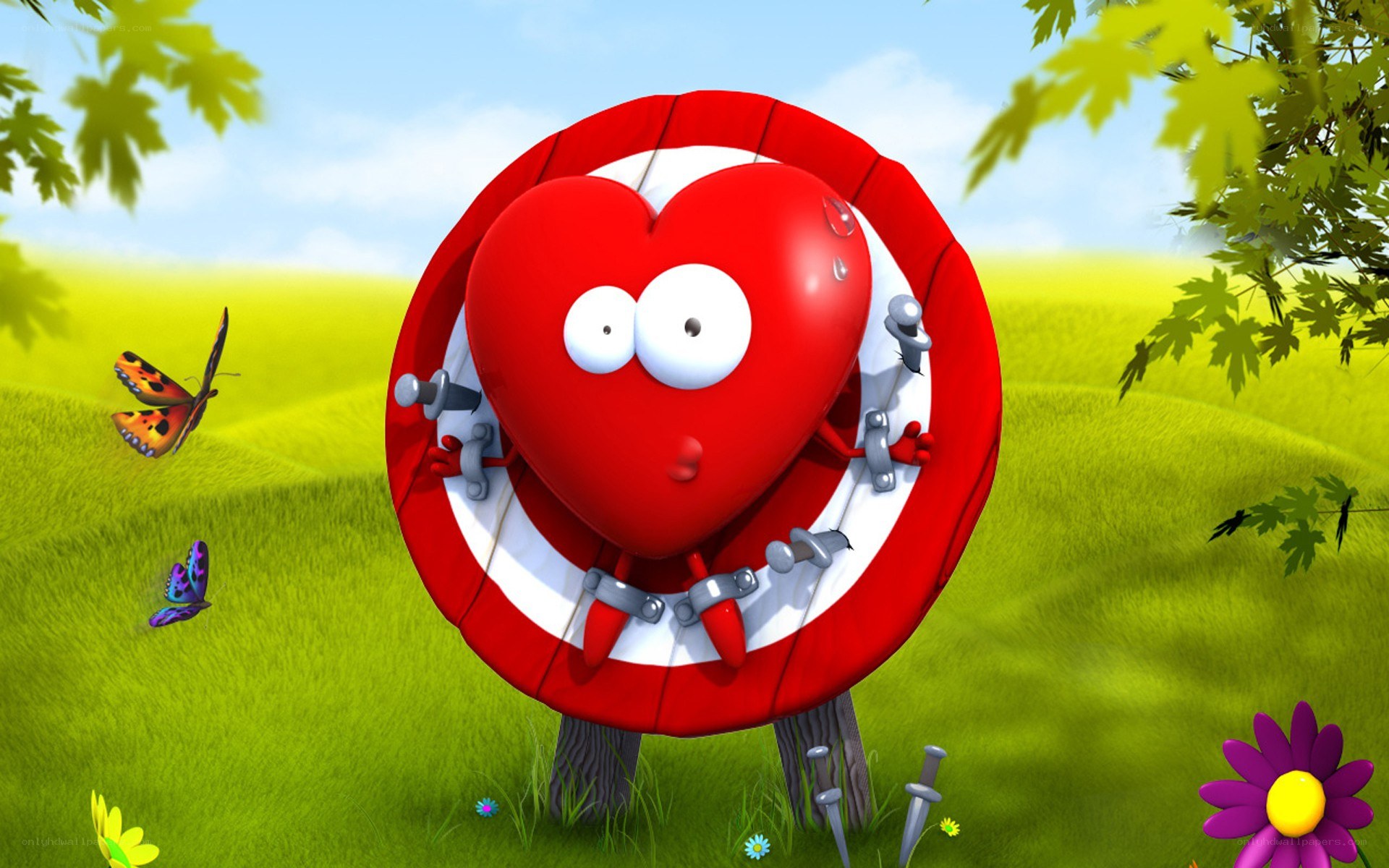 heart character in a field
