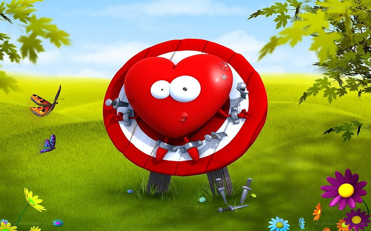 heart character in a field