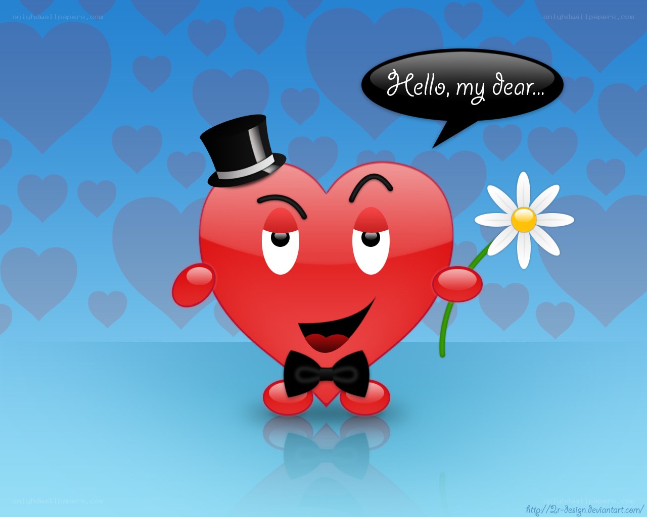heart character with flower