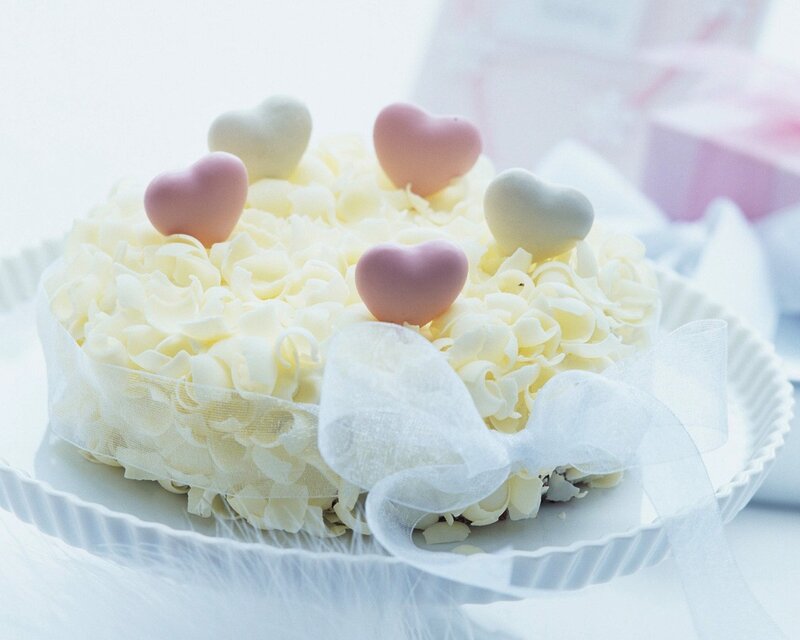 Heart-decorated cake