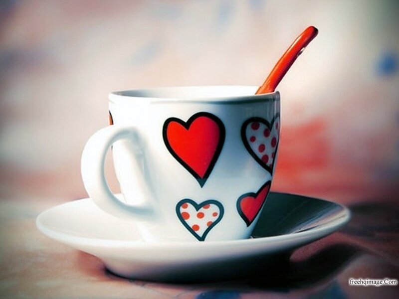 Heart-decorated Coffee Cup