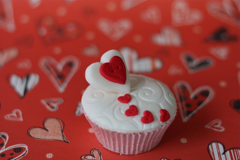 Heart-decorated Cupcake