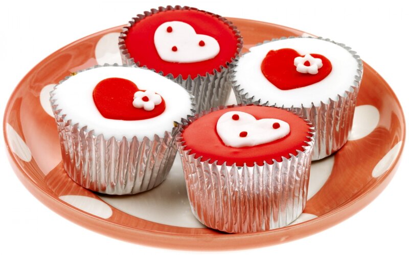 Heart-decorated Cupcakes