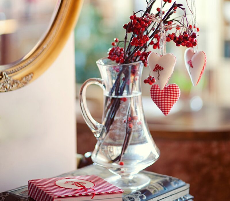 Heart Decorations in Vase