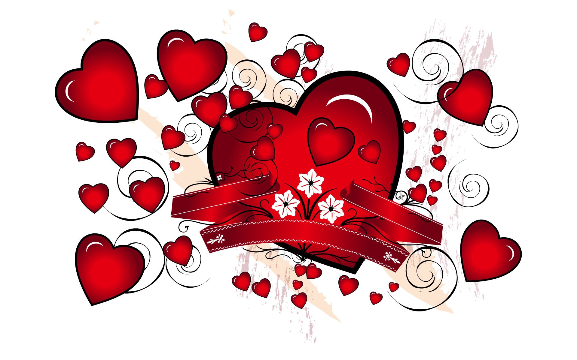 heart design with flowers