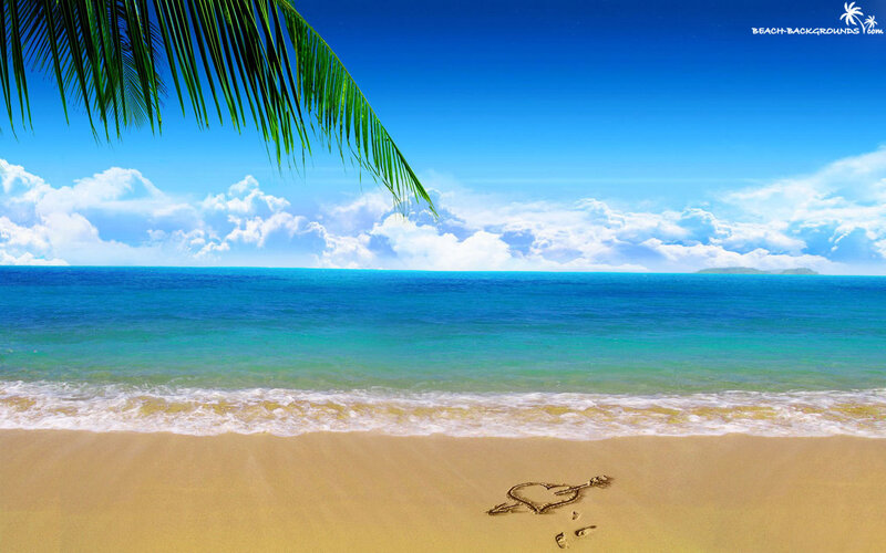 Heart Drawn in Sand — Blue