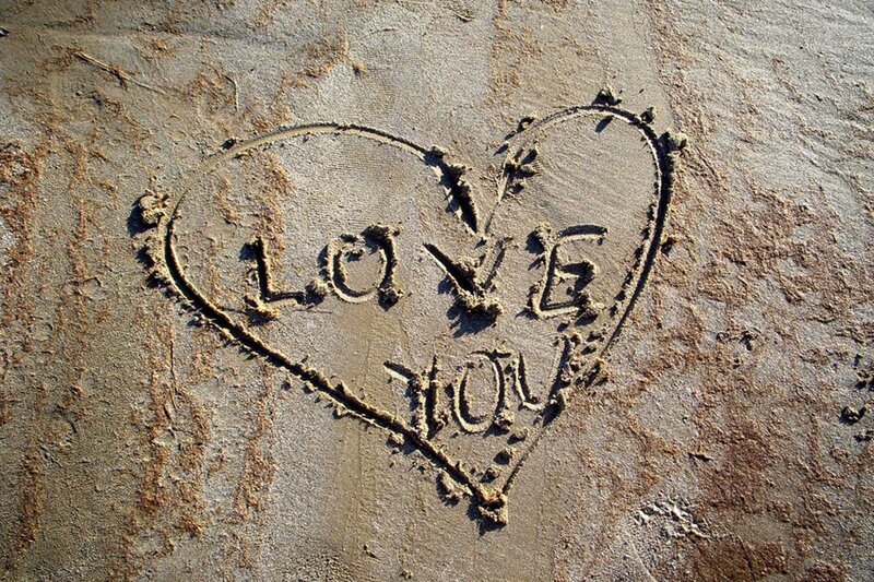 Heart Drawn in Sand — Brown, Serene, Afternoon, Photograph, Heart Shape
