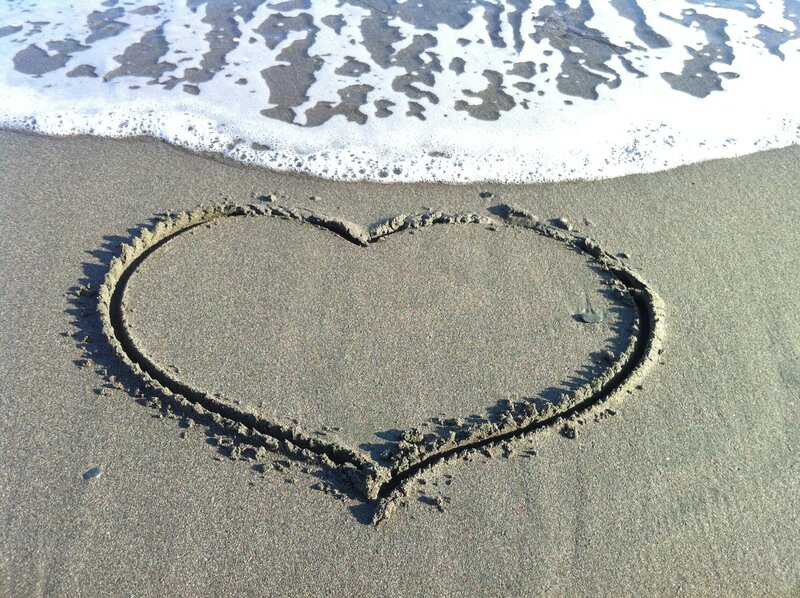 Heart Drawn in Sand — Brown, Serene, Afternoon