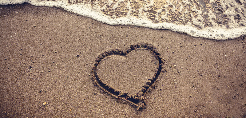 Heart Drawn in Sand — Brown, Serene, Photograph