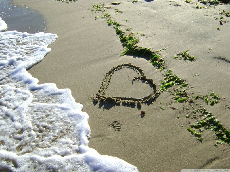 Heart Drawn in Sand — Brown
