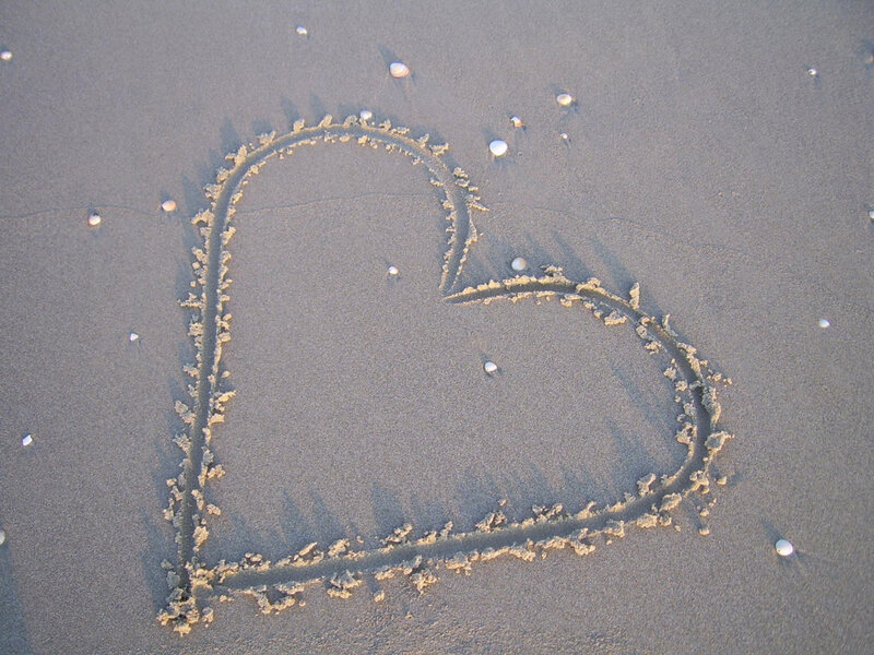 Heart Drawn in Sand — Gray