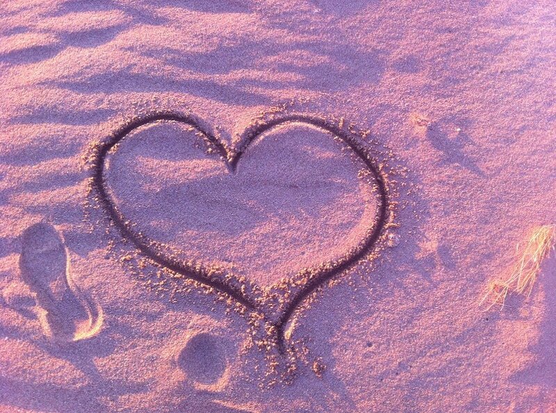 Heart Drawn in Sand — Purple