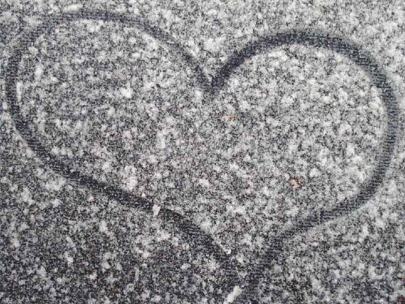 Heart Drawn in Snow — Gray