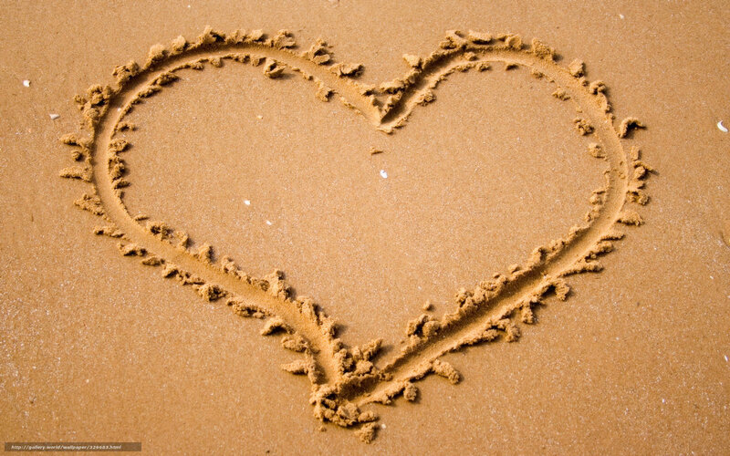 Heart drawn in the sand