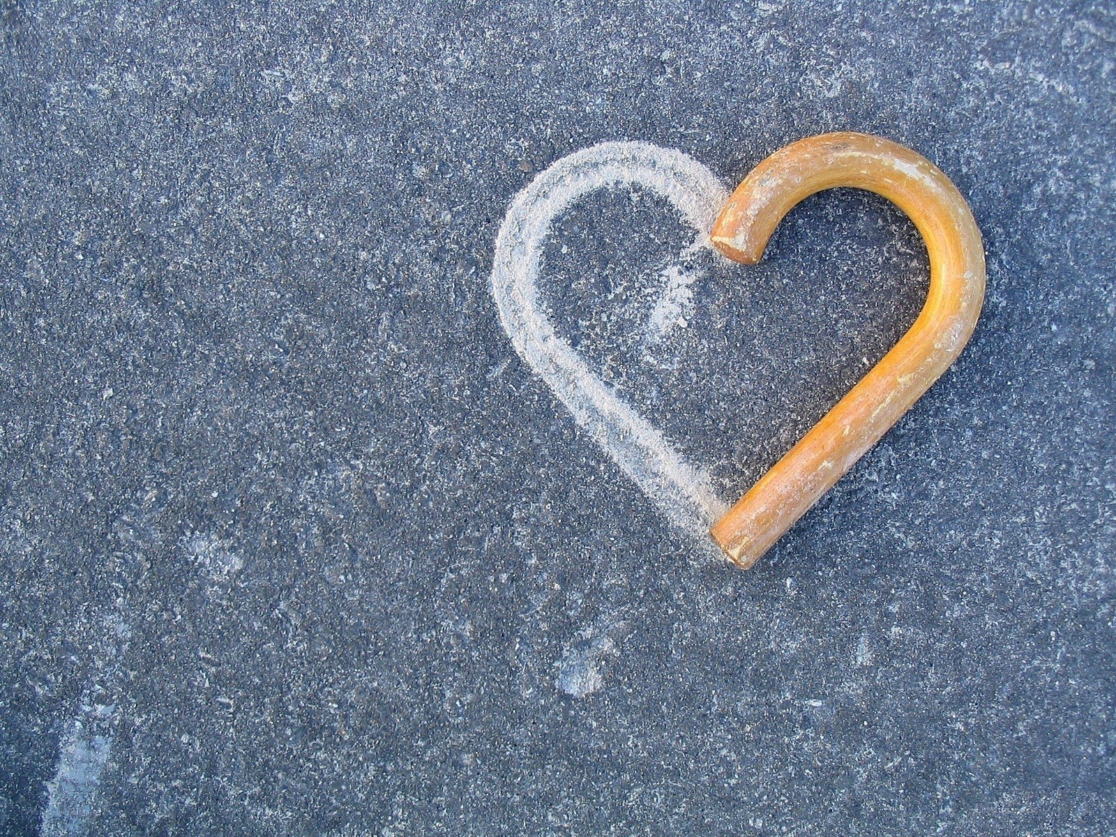 Heart drawn on pavement