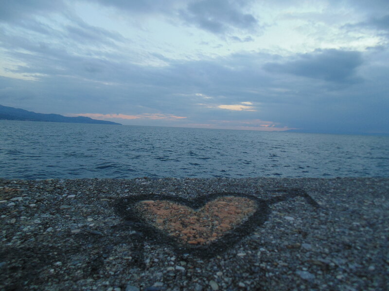 Heart Drawn on Pebble Beach