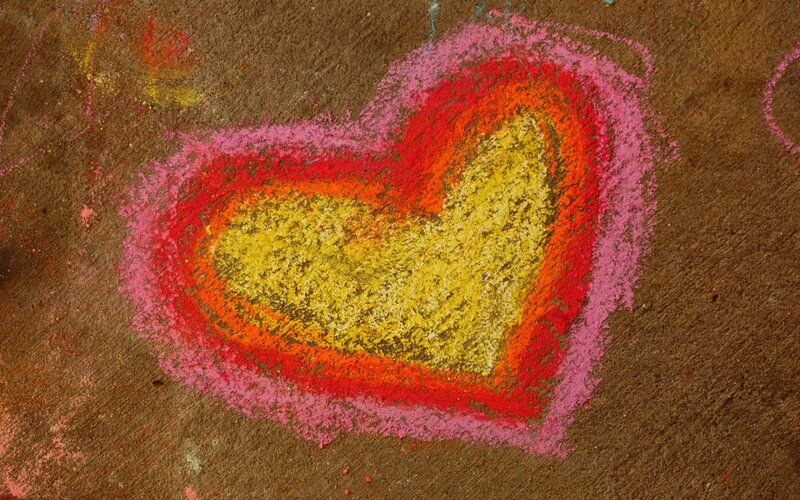 Heart Drawn with Chalk