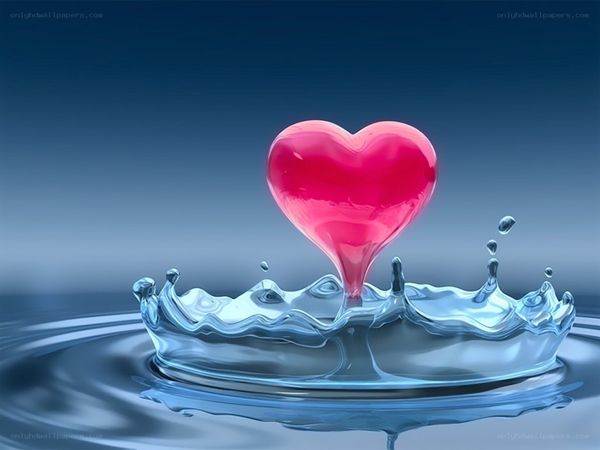 heart emerging from water