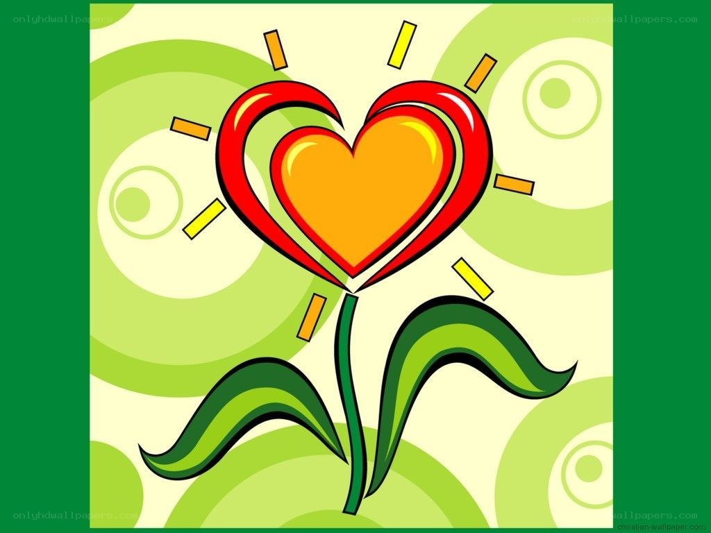 heart flower with sunbeams