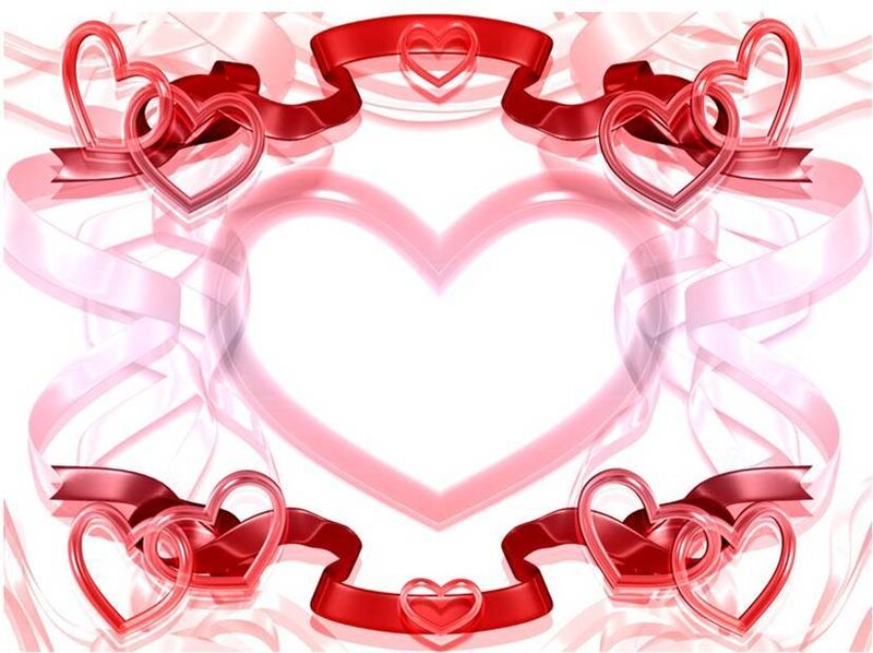 heart frame with ribbons
