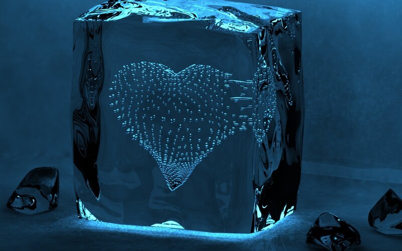 heart frozen in ice